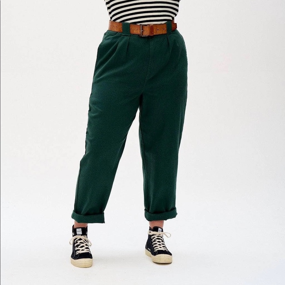 NEW Addison Jeans: ORGANIC TWILL - Posy Green W32 (UK 14 REG)